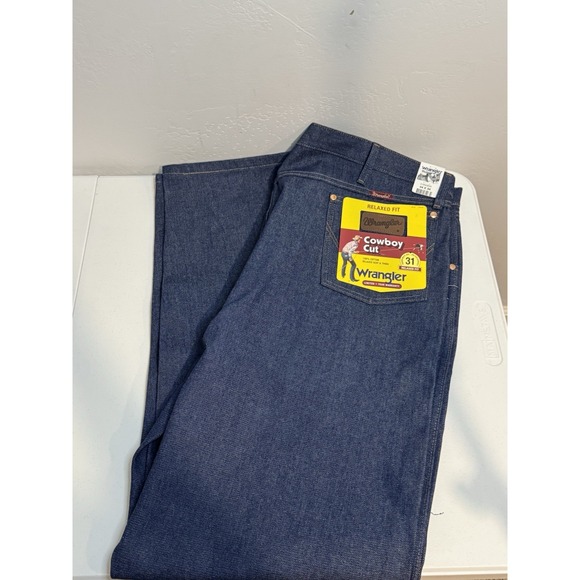 Wrangler Other - Wrangler Jeans Mens 44x34 Dark Wash Relaxed Fit 31MWZ Cowboy Cut Western Denim